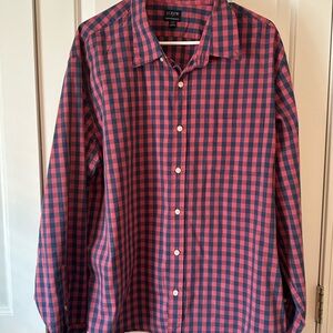 J. Crew Men's Plaid Shirt in Red and Blue